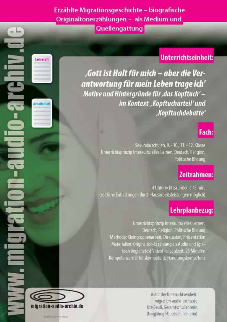 MODUL – JUNG, MUSLIMISCH, WEIBLICH – Kopftuch, Kopftuchurteil, Kopftuchdebatte